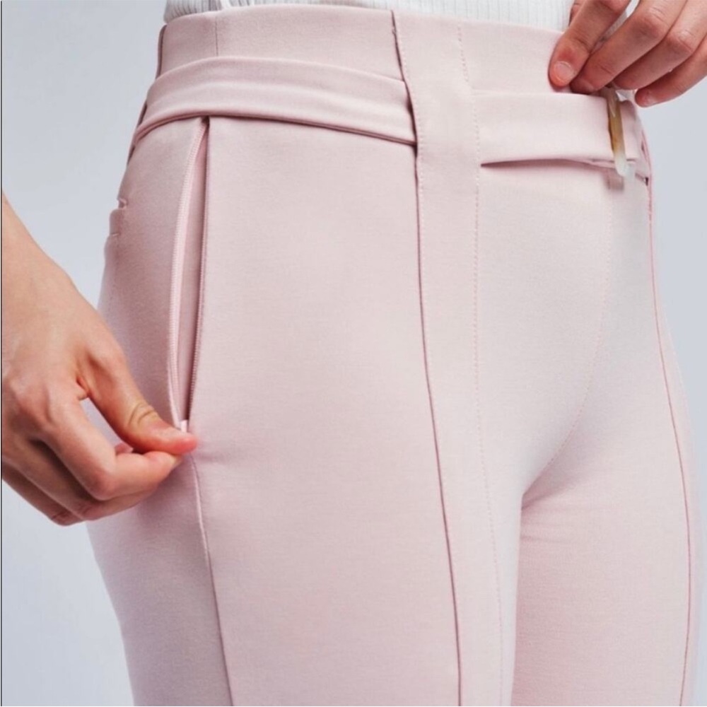 Betabrand Blush Pink High-Rise Tailored Ankle Yoga Dress Pants with Belt Size M - Picture 2 of 10